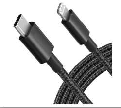 USB C to Lightning charging Cable with Nylon braided